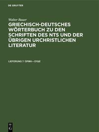 Walter Bauer: Griechisch-Deutsches Wörterbuch zu den Schriften des... / ???? – ????