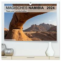 Magisches Namibia - Tiere und Landschaften (hochwertiger Premium Wandkalender 2024 DIN A2 quer), Kunstdruck in Hochglanz