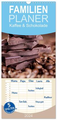 Familienplaner 2024 - Kaffee & Schokolade mit 5 Spalten (Wandkalender, 21 x 45 cm) CALVENDO