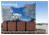 Hamburg. HafenCity, Kontorhausviertel und Speicherstadt. (Tischkalender 2024 DIN A5 quer), CALVENDO Monatskalender