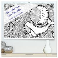 Bezaubernde Mini-Monster - Ein Ausmal-Kalender (hochwertiger Premium Wandkalender 2024 DIN A2 quer), Kunstdruck in Hochglanz