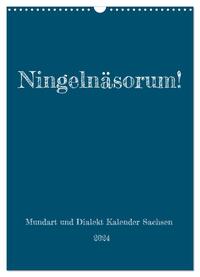 Ningelnäsorum! Mundart und Dialekt Kalender Sachsen (Wandkalender 2024 DIN A3 hoch), CALVENDO Monatskalender