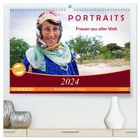 PORTRAITS - Frauen aus aller Welt (hochwertiger Premium Wandkalender 2024 DIN A2 quer), Kunstdruck in Hochglanz