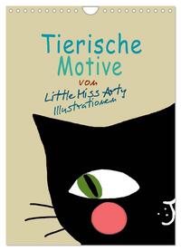 Tierische Motive von Little Miss Arty Illustrationen (Wandkalender 2024 DIN A4 hoch), CALVENDO Monatskalender