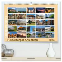 Heidelberg Views - Heidelberger Ansichten (hochwertiger Premium Wandkalender 2024 DIN A2 quer), Kunstdruck in Hochglanz