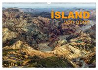 Island von oben (Wandkalender 2024 DIN A3 quer), CALVENDO Monatskalender