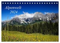 Alpenwelt 2024 (Tischkalender 2024 DIN A5 quer), CALVENDO Monatskalender