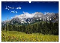 Alpenwelt 2024 (Wandkalender 2024 DIN A3 quer), CALVENDO Monatskalender