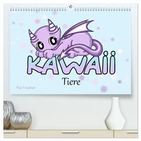 niedliche Kawaii Tiere (hochwertiger Premium Wandkalender 2024 DIN A2 quer), Kunstdruck in Hochglanz
