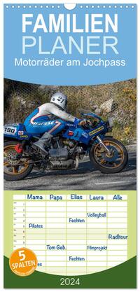 Familienplaner 2024 - Motorräder am Jochpass mit 5 Spalten (Wandkalender, 21 x 45 cm) CALVENDO
