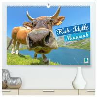 Kuh-Idylle: Muuuuuh (hochwertiger Premium Wandkalender 2024 DIN A2 quer), Kunstdruck in Hochglanz