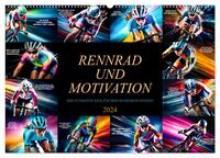 Rennrad und Motivation (Wandkalender 2024 DIN A2 quer), CALVENDO Monatskalender