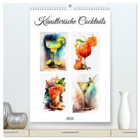 Künstlerische Cocktails (hochwertiger Premium Wandkalender 2024 DIN A2 hoch), Kunstdruck in Hochglanz