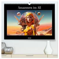 Amazonen im All (hochwertiger Premium Wandkalender 2024 DIN A2 quer), Kunstdruck in Hochglanz