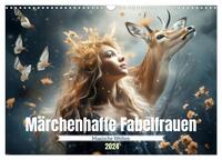 Märchenhafte Fabelfrauen (Wandkalender 2024 DIN A3 quer), CALVENDO Monatskalender
