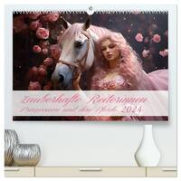 Zauberhafte Reiterinnen (hochwertiger Premium Wandkalender 2024 DIN A2 quer), Kunstdruck in Hochglanz