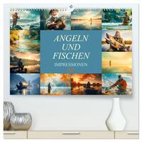 Angeln und Fischen Impressionen (hochwertiger Premium Wandkalender 2025 DIN A2 quer), Kunstdruck in Hochglanz