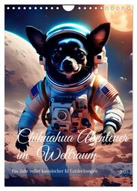 Chihuahua Abenteuer im Weltraum (Wandkalender 2025 DIN A4 hoch), CALVENDO Monatskalender