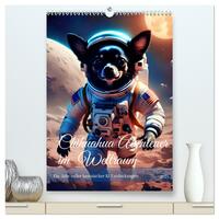 Chihuahua Abenteuer im Weltraum (hochwertiger Premium Wandkalender 2025 DIN A2 hoch), Kunstdruck in Hochglanz