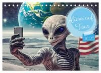 Aliens auf Tour (Tischkalender 2025 DIN A5 quer), CALVENDO Monatskalender