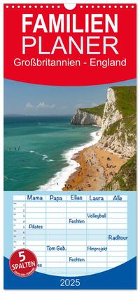 Familienplaner 2025 - Großbritannien - England mit 5 Spalten (Wandkalender, 21 x 45 cm) CALVENDO