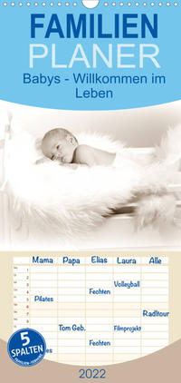 Familienplaner Babys - Willkommen im Leben (Wandkalender 2022 , 21 cm x 45 cm, hoch)