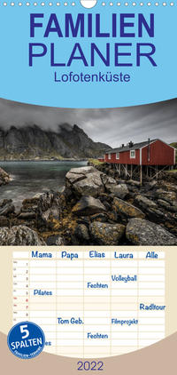 Familienplaner Lofotenküste (Wandkalender 2022 , 21 cm x 45 cm, hoch)
