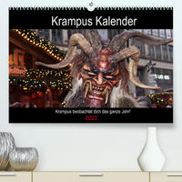 Krampus Kalender 2022 (Premium, hochwertiger DIN A2 Wandkalender 2022, Kunstdruck in Hochglanz)