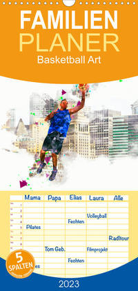 Familienplaner Basketball Art (Wandkalender 2023 , 21 cm x 45 cm, hoch)