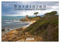 Sardinien Sardigna Sardegna Sardenya 2024 (Tischkalender 2024 DIN A5 quer), CALVENDO Monatskalender