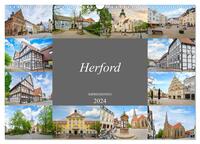 Herford Impressionen (Wandkalender 2024 DIN A3 quer), CALVENDO Monatskalender