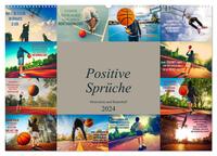 Positive Sprüche - Motivation und Basketball (Wandkalender 2024 DIN A2 quer), CALVENDO Monatskalender