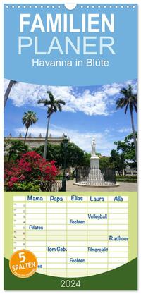 Familienplaner 2024 - Havanna in Blüte mit 5 Spalten (Wandkalender, 21 x 45 cm) CALVENDO