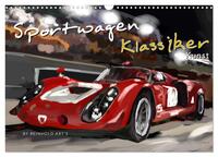 Sportwagen Klassiker Kunst (Wandkalender 2024 DIN A3 quer), CALVENDO Monatskalender