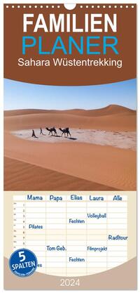 Familienplaner 2024 - Sahara Wüstentrekking mit 5 Spalten (Wandkalender, 21 x 45 cm) CALVENDO