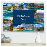 Türkisblaue Seen (hochwertiger Premium Wandkalender 2024 DIN A2 quer), Kunstdruck in Hochglanz