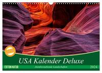 USA Kalender Deluxe (Wandkalender 2024 DIN A3 quer), CALVENDO Monatskalender