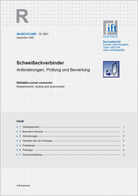 ift-Richtlinie FE-09/1 - Schweisseckverbinder