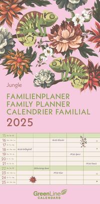 GreenLine Jungle 2025 Familienplaner - Wandkalender - Familien-Kalender - 22x45
