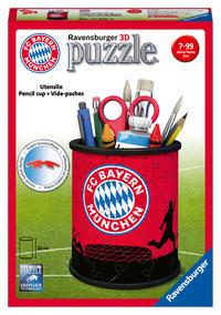 Ravensburger 3D Puzzle 11215 - Utensilo FC Bayern - Stiftehalter für FC Bayern München Fans ab 6 Jahren, Schreibtisch-Organizer für Erwachsene und Kinder