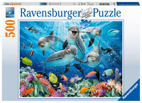 Ravensburger Puzzle 14710 - Delphine im Korallenriff - 500 Teile Puzzle für Erwachsene und Kinder ab 10 Jahren