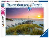 Ravensburger Puzzle 19877 - Sonnenuntergang über Amrum - 1000 Teile Puzzle für Erwachsene und Kinder ab 14 Jahren, Puzzle mit Strand-Motiv von der Nordsee