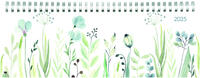Tisch-Querkalender Style Wildblumen 2025 - Büro-Planer 29,7x10,5 cm - Tisch-Kalender - 1 Woche 2 Seiten - Ringbindung - Zettler