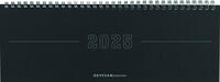Tisch-Querkalender Papyrus Schwarz 2025 - Büro-Planer 29,7x10,5 cm - Tisch-Kalender - 1 Woche 2 Seiten - Ringbindung - Zettler