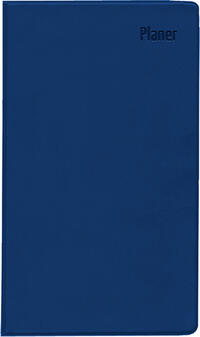 Taschenplaner Leporello PVC blau 2025 - Bürokalender 9,5x16 cm - 1 Monat auf 2 Seiten - separates Adressheft - faltbar - Notizheft - 510-1015