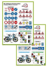 Verkehrszeichen für Fußgänger und Radfahrer