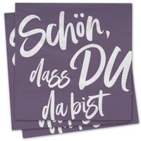 Servietten - Schön, dass du da bist (violett)