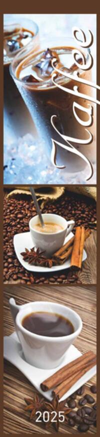 Küchenplaner Kaffee 2025 - Streifen-Kalender 11,3x49x5 cm - Kaffeekalender - mit leckeren Rezepten - Wandplaner - Küchenkalender - Alpha Edition