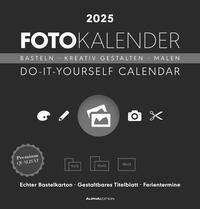 Foto-Bastelkalender schwarz 2025 - Do it yourself calendar 21x22 cm - datiert - Kreativkalender - Foto-Kalender - Alpha Edition