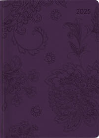 Ladytimer Deluxe Purple 2025 - Taschen-Kalender A6 (10,7x15,2 cm) - Tucson Einband - mit Motivprägung - Weekly - 128 Seiten - Alpha Edition